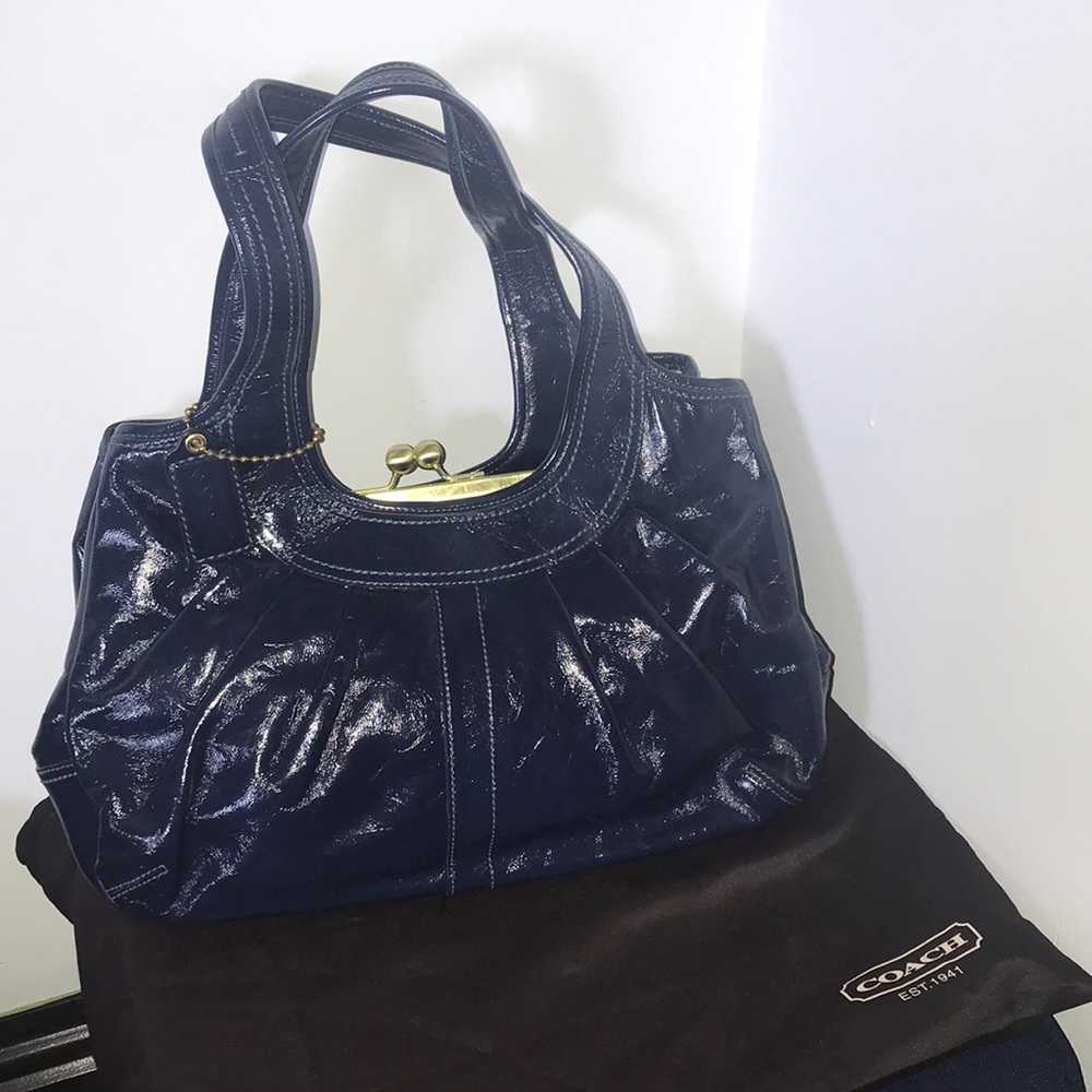 Coach B0869-12520 Pleated Patent Leather Bag